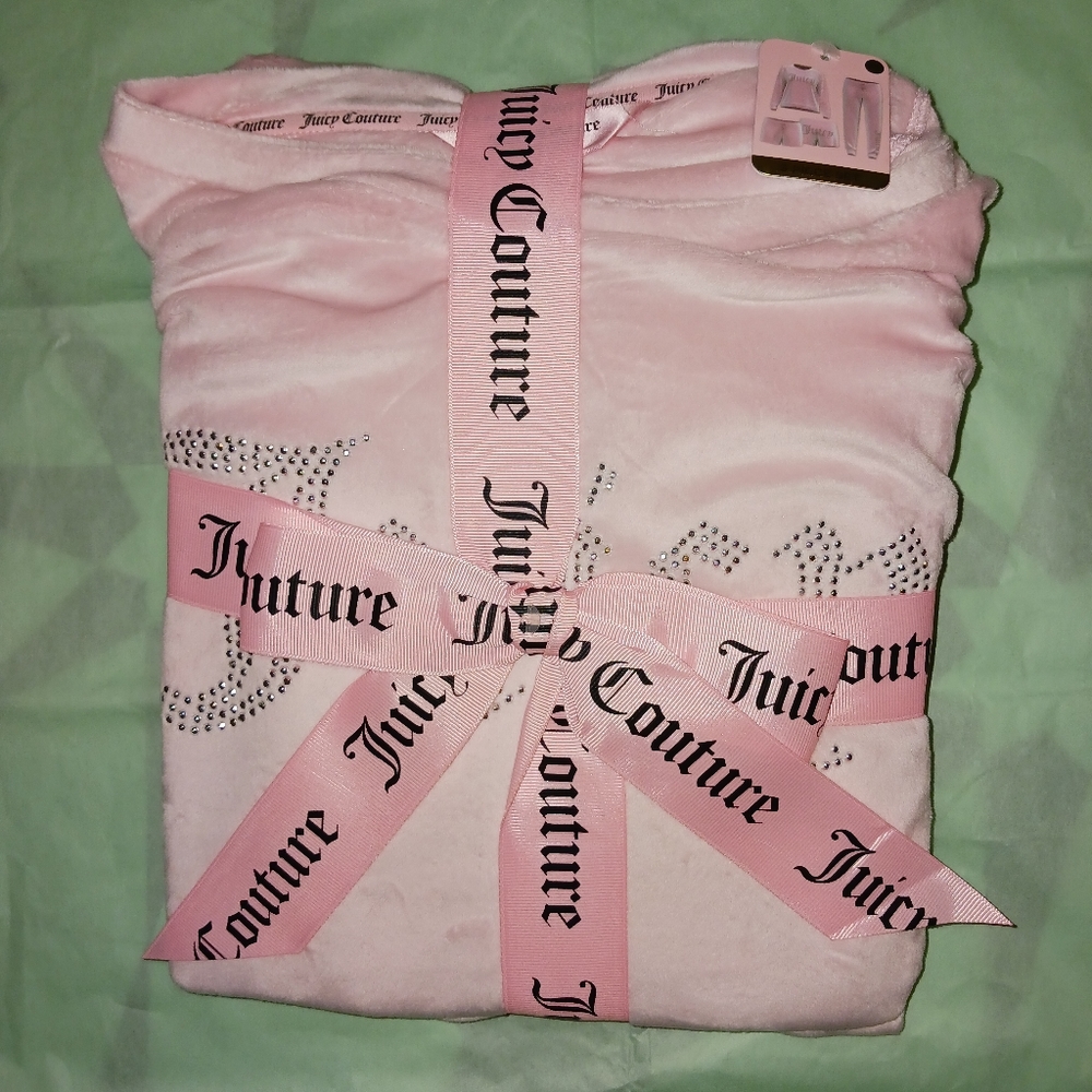 Juicy Couture Pajamas Sleepwear Set Velour Crewneck Joggers Shorts JC6488 - Picture 2 of 5